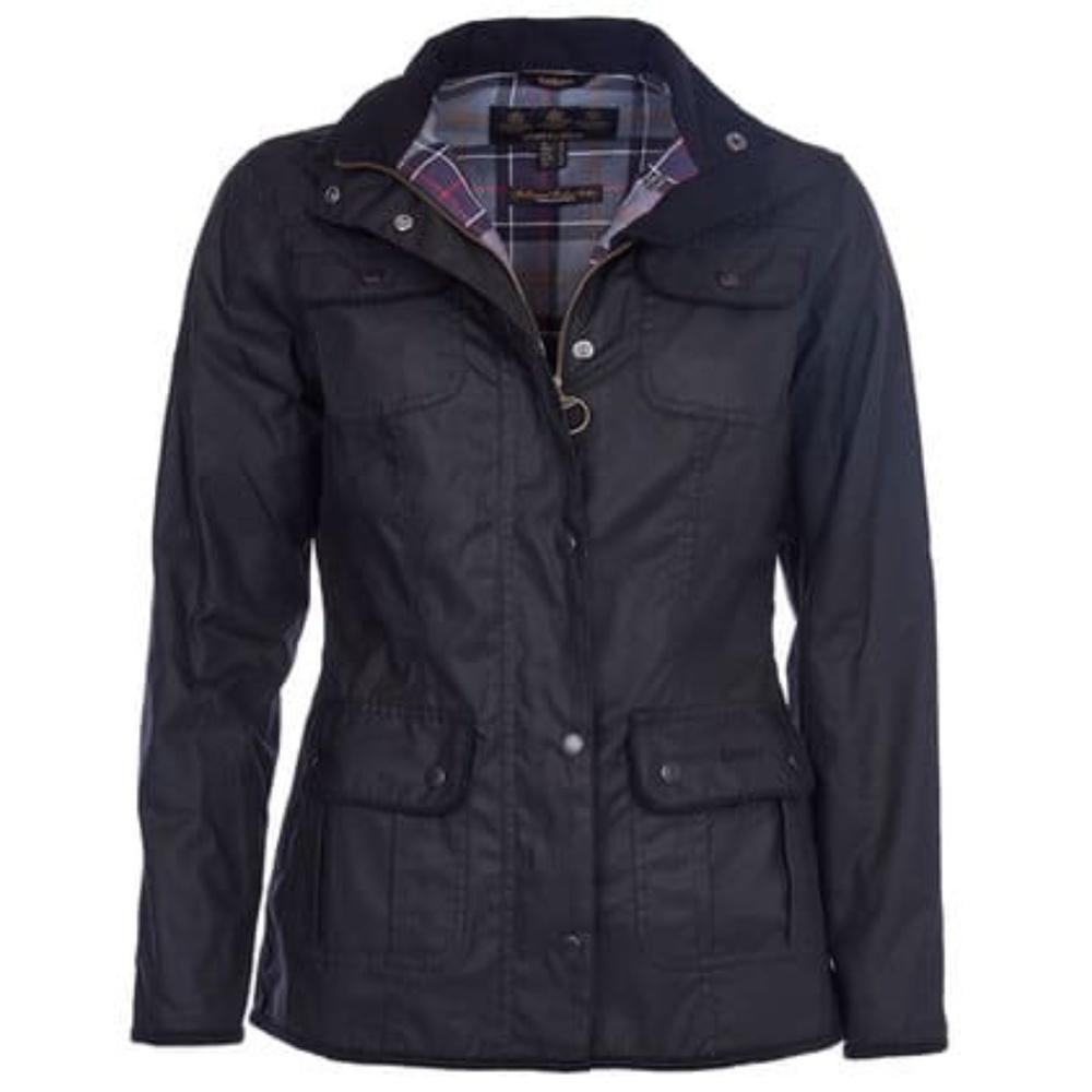 Barbour Ladies Utility Jacket Black Tartan Lining